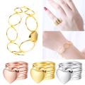 2 In 1 Magic Retractable Heart Ring Bracelet Stretchable Twist Folding Jewelry. 