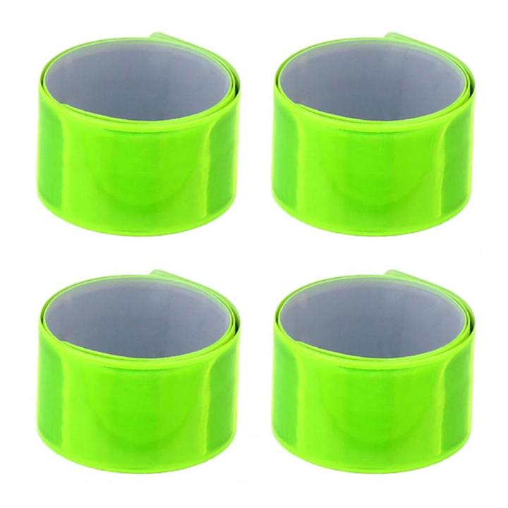 4Pcs Reflective Snap Bands High Visibility Wrist Arm Ankle Leg Snap Straps Night Walking Running Safety Gear Reflective Strips