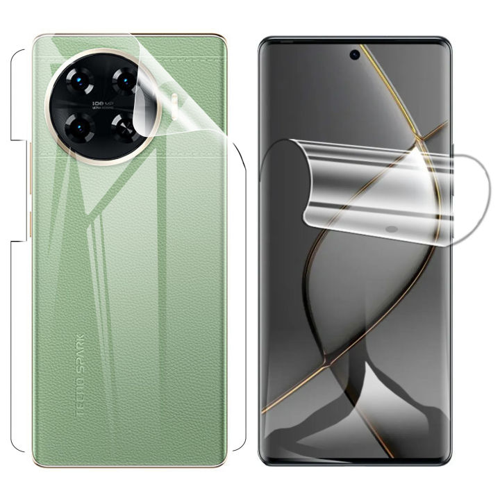 Tecno Spark 20 Pro Plus Front & Back Clear Jelly Protector Soft Film Protection Hydrogel Film Back Protector For  Tecno Spark 20 Pro Plus