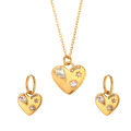 insFashion Personality Fashion Pendant Jewelry Women Irregular Zircon Peach Heart Pendant Earrings and Necklace Set. 