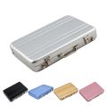 Metal Metal card holder Stylish Suitcase-style Bank card-sized Mini suitcase  holder Mini Bank card holder box case for Business professionals Travelers Office use  organization. 