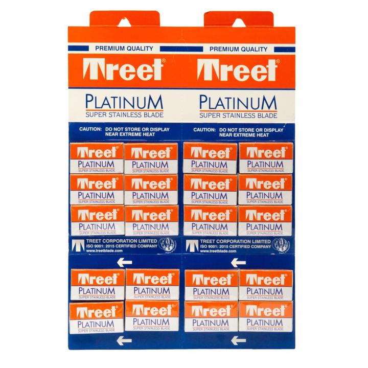 Treet Platinum Super Card 100 Double Edge Stainless Steel Blades