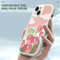 DEL for OPPO F19 Pro A94 Reno5 F Mobile Cover Cartoon Pink Flowers Phone Case PU Leather Soft Silicone Edge Back Cover. 