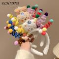ECHIDNA Cute Cartoon Headband Adorable Cartoon Bear Plush Ball Hairband Colorful Anti-slip Headband for Styling Photo Props Cartoon Character Headband. 