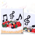 30 Pcs Music Notes Themed Cupcake Topper Paper Cake Inserts Card Wedding Cake Topper Decoration. 