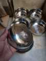 Heavy Round Katori Bowls Pyali Set Stainless Steel 5 inches. 