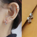 1Pair Fashion Simple Small Hoop Earrings For Women Men Shiny Zircon Round Circle Ear Bone Nail Ear Piercing Jewelry Eatop. 