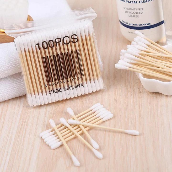WOODEN STICK COTTON BUDS EAR CLEANING WOOD STICKS