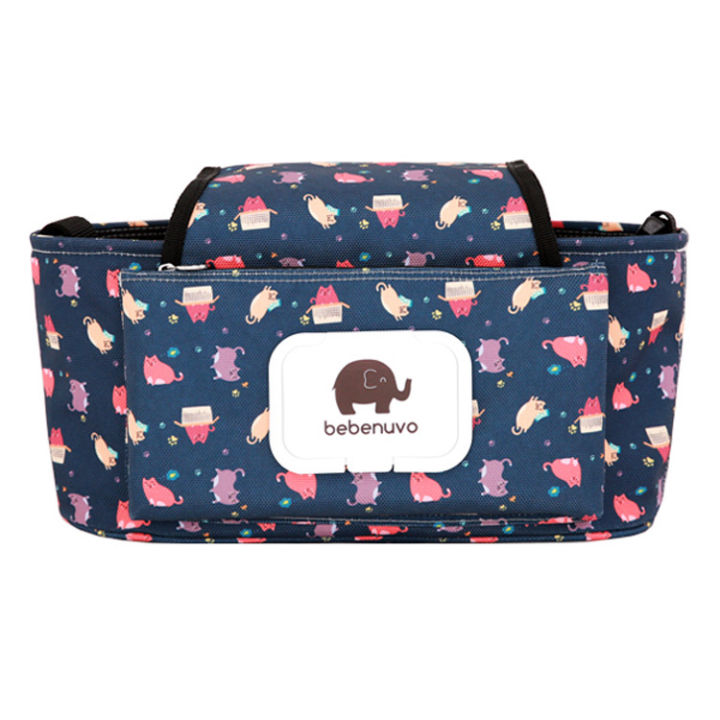 【VIPMIMD Mall】Baby Organizer Bag Mummy Diaper Baby Carriage Hanging Storage Bag Cartoon Folding Elephant Travel Bag