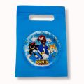 SONIC THEME GOODY BAGS FABRIC MATERIAL ( PACK OF 10 ) BIRTHDAY DECORATION SET. 