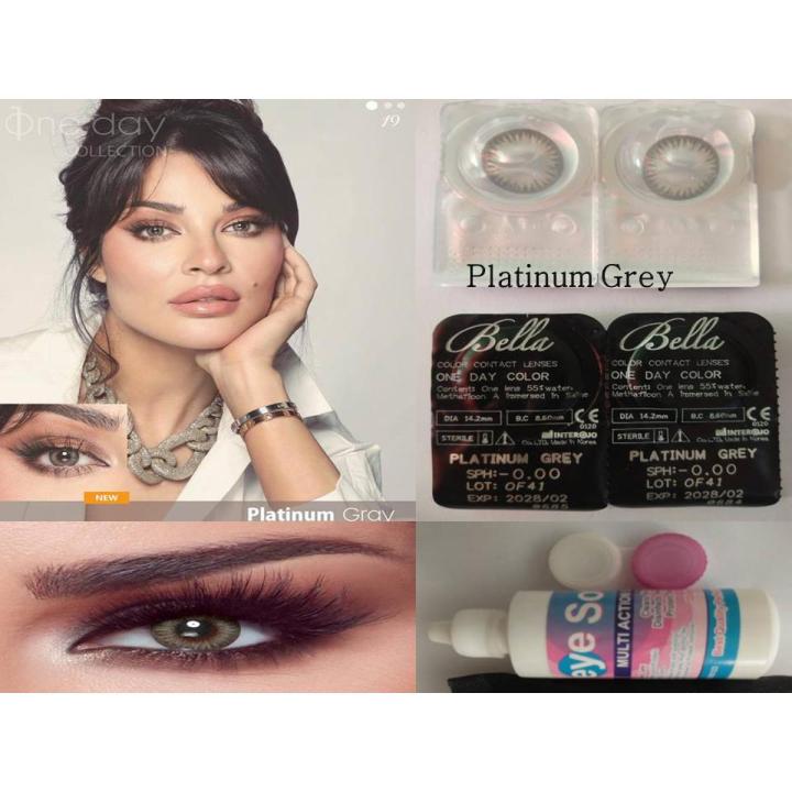 Bella Platinum Gray Color Contact Lenses with FREE KIT (100% Original)