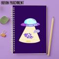 Spaceship Cow - A4 Spiral Notebook with Plastic Sheet. 