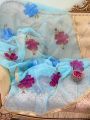 New Arrivals 2k24  Fancy Dupatta Collection Pure Organza Fabric Dupatta ⁠With Neat & Beautiful Handmade Floral Brush Paint Work. 