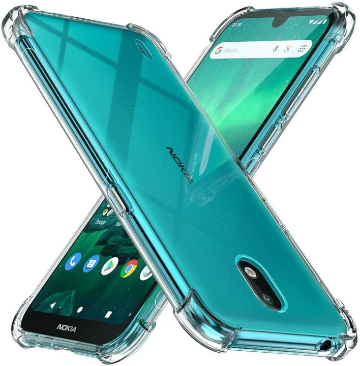 For Nokia 1.3 Back Cover Shockproof Transparent Soft TPU Silicone Protector Phone Case with Shock Absorption Bumper Corners