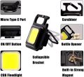 COB led rechargeable keychain waterproof light with 3 modes emergency light 800 Lumens for Home, Office, Outdoor, Camping with Type 'C' chargeing Cable. 