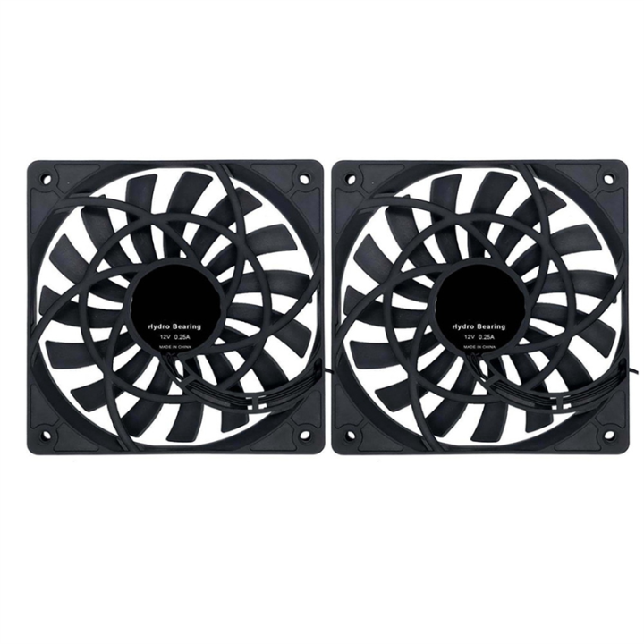 2X Mute 120mm 12cm PWM Cooling Fan Slim 12mm,New 120X120X12mm DC 12V 0.25A 1400RPM Computer PC Case Chassis Cooler Quiet