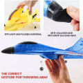 Foam Fighter MIG-29 Remote Control Plane, Fixed Wing Airplane Hand Throwing Foam With LED Light, Electric Remote Control Outdoor RC Plane Toys, Ready For Battle With 2.4Ghz Technology, Aircraft Model Glider Control Jet For Children As Gift. 