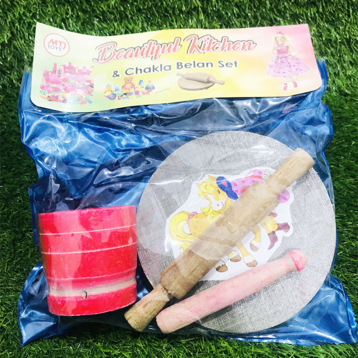 Chakla Belan Kitchen Tools Toy Wooden Roti Maker Board And Roller ...