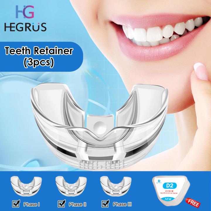 HEGRUS Orthodontic Appliance Dental Orthodontic Teeth Corrector Invisible Orthodontic Set Silicone Braces Retainer Straighten Tools Oral Beauty Teeth Retainer For Adults Tooth Care Tools 3 Phases