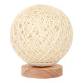 Romantic Night Light Creative INS Wind Starry Table lamp Bedroom Bedside lamp Fantasy Rattan Ball Moon Light (Light Yellow). 