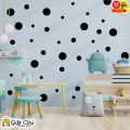 Gift City Presents Black Polka Dots Wall Stickers, Circle Pattern for Bedroom, living room Wall Decals DIY Home Decor. 