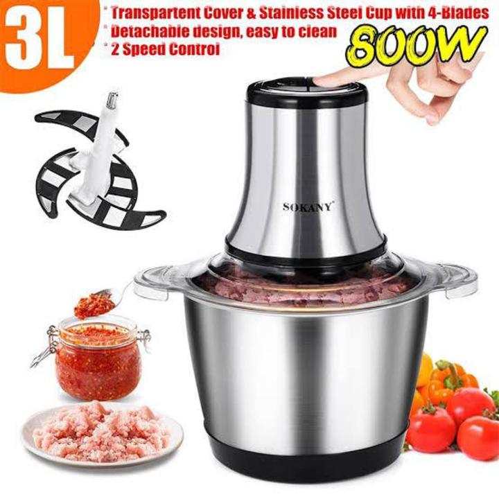 Electric Meat Chopper Stainless Steel Machine 3-LITER