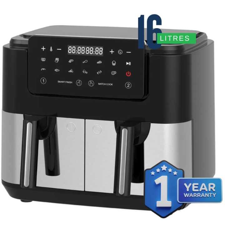 Air Fryer - Philips AirFryer - Dual Basket 16 Liters Airfryer - Chinese Imported 1 Year Warranty - 12 Preset Cook Settings - Full Digital Pannel - Rapid Air Technology - Imported Airfryer