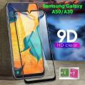 9D Full Glue Galaxy A50 Tempered Glass Screen Protector Edge To Edge For Samsung Galaxy A50 - Black. 