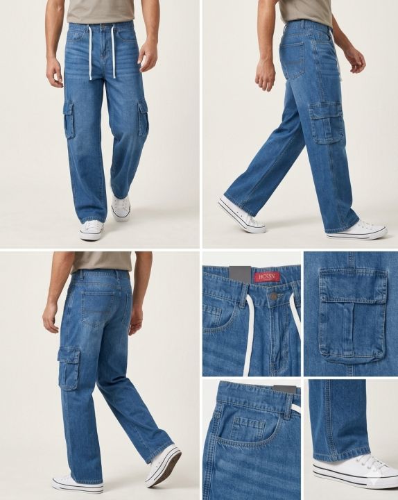 Men%E2%80%99s%20Mid%20Blue%20Baggy%20Loose%20Fit%20Jeans%20-%20Image%203