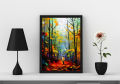 Wall Canvas HD Painting Poster Décor Abstract Color Pictures Wall Art Decoration Framework For Home, Office, Café and Restaurant 12X18 Frame. 