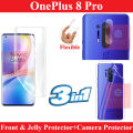 OnePlus 8 Pro Front & Back Jelly Protector Poly Transparent Edge To Edge Sides Coverage + Camera Glass Protector Flexible Lens Protector For OnePlus 8 Pro. 