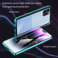 Biruiqu For iPhone 15 Plus Pro Max Magnetic Absorption Case Metal Frame Shockproof Double Sided Tempered Glass Magnetic Case Cover. 