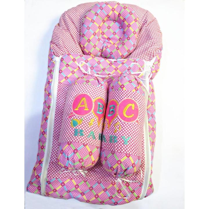 Baby sleeping Bag With Head Pillow And 2 Support Pillow - Baby Sleeping Bag For Born Baby In Multi color and multi design