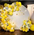 Pack of 50 ( 25 White & 25 yellow ) Party Balloons 14 Inch High Quality Latex Balloons for yellow And white Theme Birthday Party Decoration, Weddings, Baby Shower, Bridal Shower. 