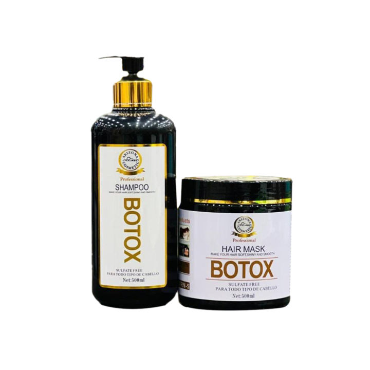 Arizona Professional Botox Shampoo 500ml + Hair Treatment Mask jar 500ml Sulphate Free (Pack of 2)