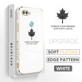 OPPO F9 Realme U1 Realme 2 Pro Maple Leaf Square Edge Pattern Casing Plated Phone Shell Luxury Plating Soft Phone Case. 