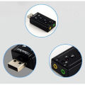 Pack Of 3 Mini External USB Sound Card 7.1 CH 3D Audio Adapter With 3.5mm Headset Jack For PC And Notebook. 