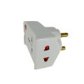 Round 3 Pin Multi Plug & Socket 15amp White - Brand Quality. 