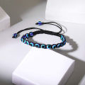 Wholesale Handmade Adjustable Rope Cord Thread Braided Bracelets Blue Resin Turkish Eye Amulet Nazar Bracelet For Men Women. 
