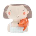 1xResin Cute Girl Succulent Planter Bonsai Pot Flowerpot Box Planter A. 