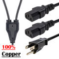 Y Shape Power Cable 2 in 1 for PC and Workstations -  High Quality Y Power Cord Power Splitter Cable for Computers and Monitors - 2 in 1 Power Cable for Computer 100% Pure Copper Cable - Power Cord Cable 2 in 1. 