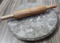 Marble Chakla with wooden belan/Marble Roti Maker/Marble cutting board/Marble Board with rolling pin/Marble round cheese serving board / Gift for girls. 