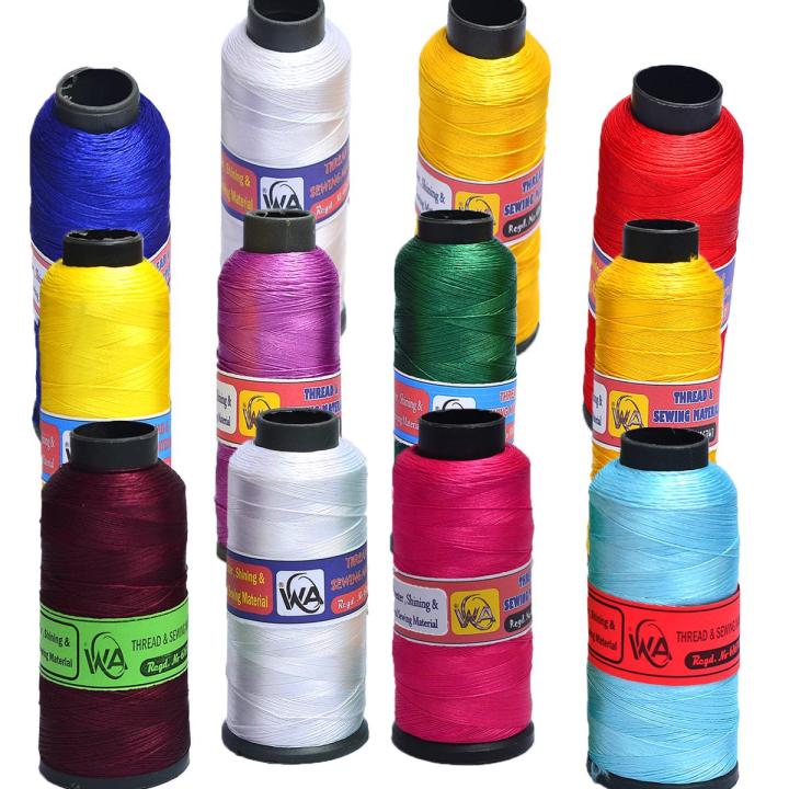 Pack of 12 Multi Shining Threads Cone | Peco Sewing Thread | WA THREAD ...