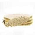 Peacock Shape Wedding Elastic Strap Decorative Bridal Belt, Stretchy Skinny Metal Strap. 