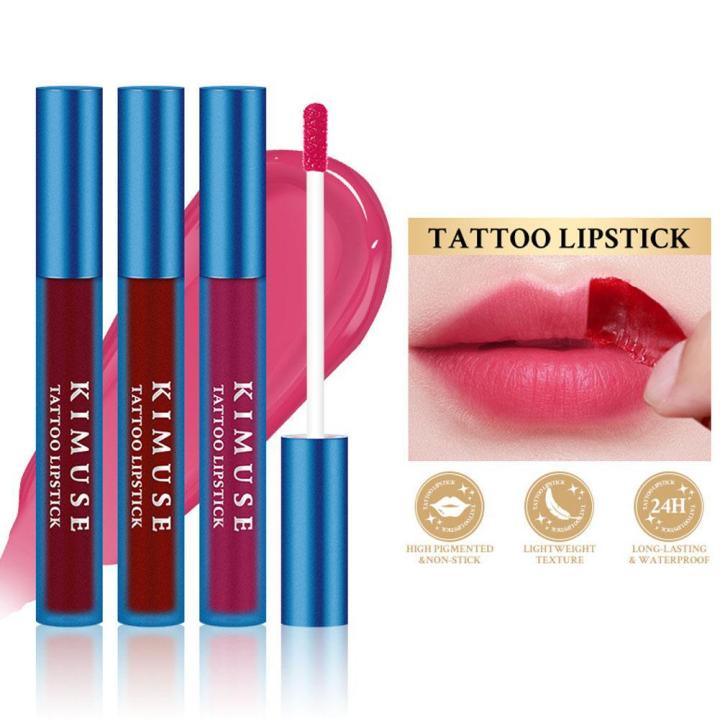 Lip Stain 4 Colors Tattoo Lipstick Magic Color Peel Off Mask Tint Long Lasting Waterproof Non-stick Lip Gloss for Women Girls