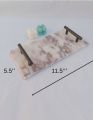 Marble Serving Tray Handmade Marble Tray for Perfume Jewelry Decorative Tray for Serving Fruits and Salads Multipurpose Tray with Handles Cosmetic Trinket Tray. 