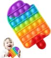 Fidget Toys, Pop Bubble Fidget Sensory Toy, Push Fidget Toy for Kids, Silicone Stress Toys (Ice Cream). 