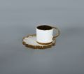 Elegant White and Gold Tea Cups & Saucers Set of 6 - Ceramic - Tea Sets. 