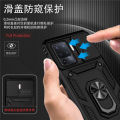 Cross-border application OPPO A74 Sergeant Anti-Drop Phone Case realme c11 Ring Sliding Window 2-in-1 Protective Case. 