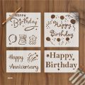 Happy Birthday Stencil For Cake, Wall Painting Scrapbook Coloring Embossing Album Decorative Paper Card Template id 321. 